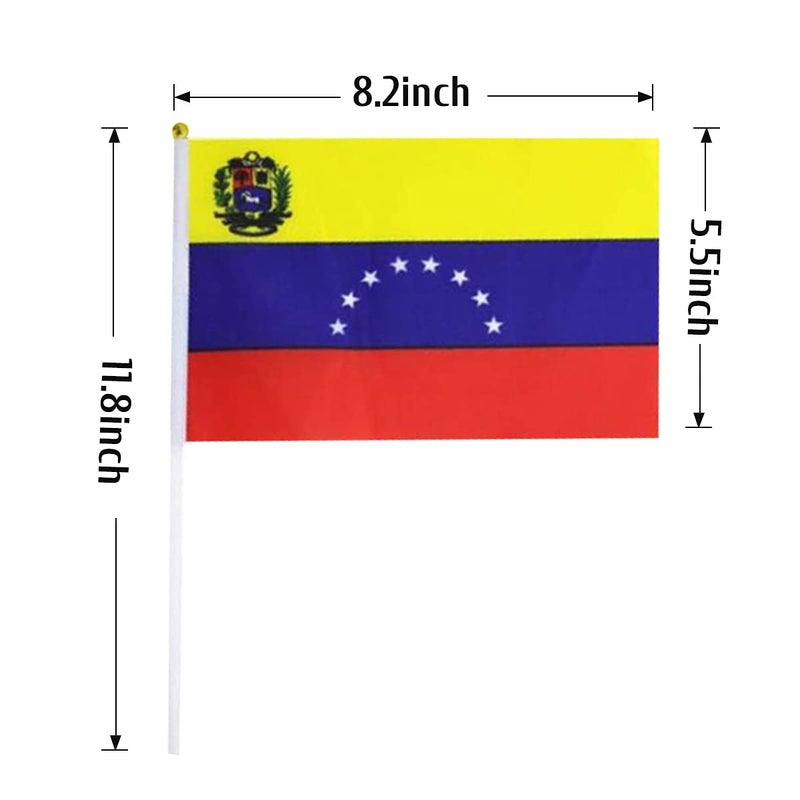 mflagperft Venezuela Flag Venezuelan Flag, Small Mini Handheld Venezuela Flags on Stick, Ideal for Party Parades Sports Events Patriotic Festival Decorations - Image 3
